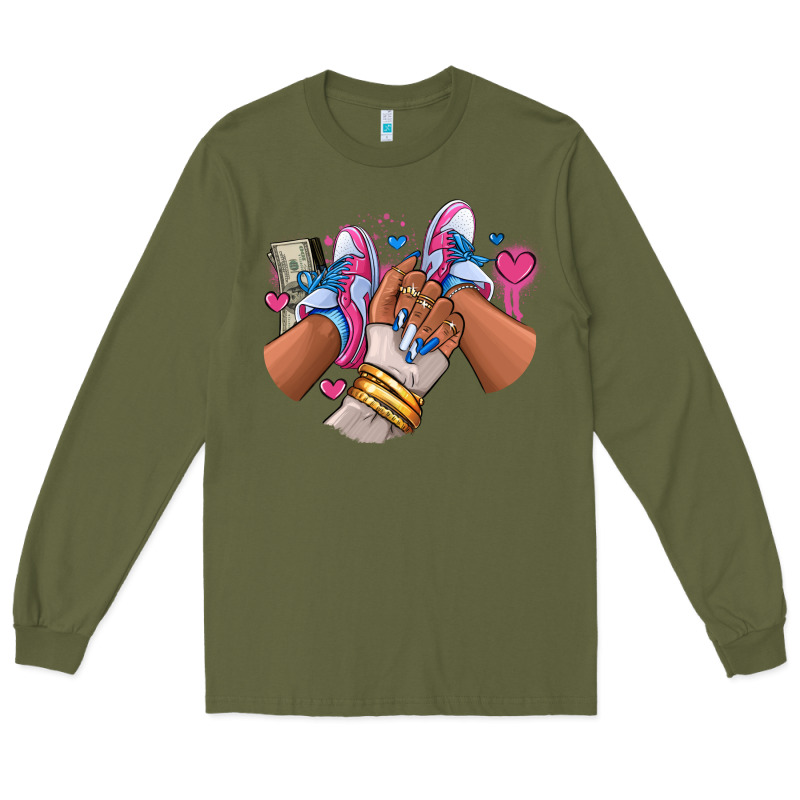 Pink And Blue Sneaker Girl Long Sleeve Tee by RanaPortraitStore | Teevron