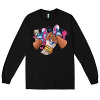 Black Pink and blue sneaker girl Long Sleeve Tee - RanaPortraitStore