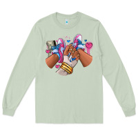 Matcha Pink and blue sneaker girl Long Sleeve Tee - RanaPortraitStore