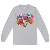 Moon Dust Pink and blue sneaker girl Long Sleeve Tee - RanaPortraitStore
