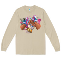 Mushroom Pink and blue sneaker girl Long Sleeve Tee - RanaPortraitStore