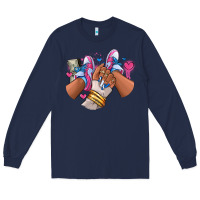 Navy Pink and blue sneaker girl Long Sleeve Tee - RanaPortraitStore