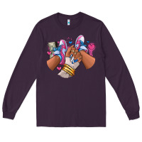 Plum Pink and blue sneaker girl Long Sleeve Tee - RanaPortraitStore