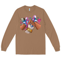 Toasted Coconut Pink and blue sneaker girl Long Sleeve Tee - RanaPortraitStore