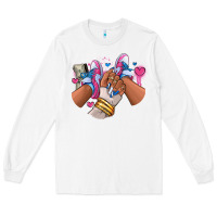 White Pink and blue sneaker girl Long Sleeve Tee - RanaPortraitStore