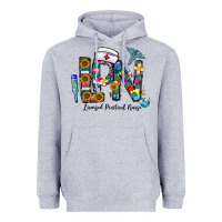 Heather Grey lpn licensed practial nurse Heavyweight Hoodie - CowhideDigitalArt