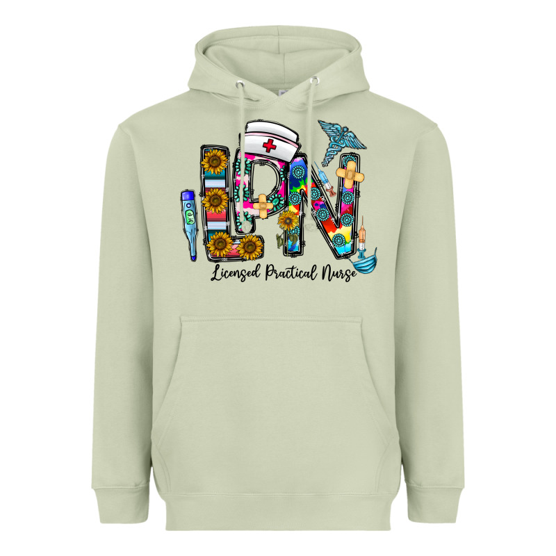 Lpn Licensed Practial Nurse Heavyweight Hoodie by CowhideDigitalArt | Teevron