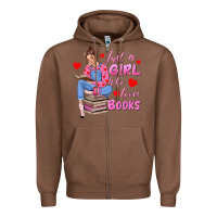 Chestnut just a girl who loves books Zipper Hoodie - texasbilliewilder