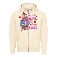 Sandshell just a girl who loves books Zipper Hoodie - texasbilliewilder
