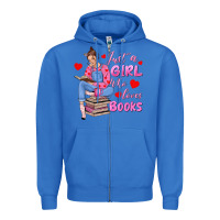 True Royal just a girl who loves books Zipper Hoodie - texasbilliewilder