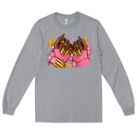 Heather Grey Pink afro nails Long Sleeve Tee - RanaPortraitStore