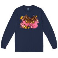 Navy Pink afro nails Long Sleeve Tee - RanaPortraitStore