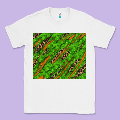 Distressed Shamrock And Leopard Classic Tee Designed By Ranaportraitstore