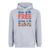 Heather Grey home of the free because of the brave Heavyweight Hoodie - HRA Design Shop