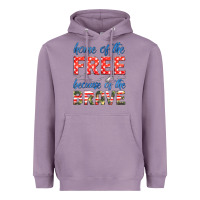 Lavender home of the free because of the brave Heavyweight Hoodie - HRA Design Shop