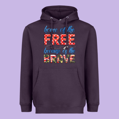 Home Of The Free Because Of The Brave Heavyweight Hoodie Designed By Hra Design Shop