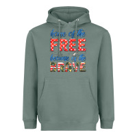 Sage home of the free because of the brave Heavyweight Hoodie - HRA Design Shop