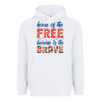 White home of the free because of the brave Heavyweight Hoodie - HRA Design Shop