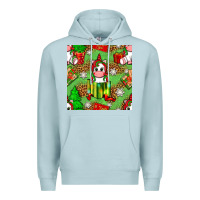 Blue Mist Christmas unicorn and gift box Premium Hoodie - NancyCooperArtShop