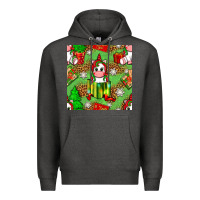 Charcoal Heather Christmas unicorn and gift box Premium Hoodie - NancyCooperArtShop