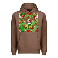 Chestnut Christmas unicorn and gift box Premium Hoodie - NancyCooperArtShop