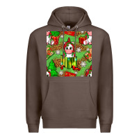 Coffee Christmas unicorn and gift box Premium Hoodie - NancyCooperArtShop