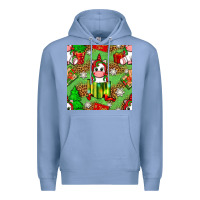 Colony Blue Christmas unicorn and gift box Premium Hoodie - NancyCooperArtShop