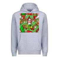 Heather Grey Christmas unicorn and gift box Premium Hoodie - NancyCooperArtShop