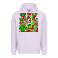 Lilac Christmas unicorn and gift box Premium Hoodie - NancyCooperArtShop