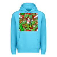 Ocean Blue Christmas unicorn and gift box Premium Hoodie - NancyCooperArtShop