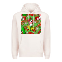 Pale Pink Christmas unicorn and gift box Premium Hoodie - NancyCooperArtShop