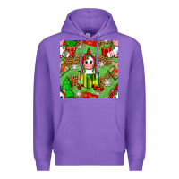 Purple Christmas unicorn and gift box Premium Hoodie - NancyCooperArtShop