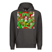 Smoke Christmas unicorn and gift box Premium Hoodie - NancyCooperArtShop