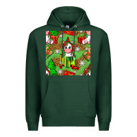 Sports Green Christmas unicorn and gift box Premium Hoodie - NancyCooperArtShop