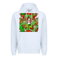 White Christmas unicorn and gift box Premium Hoodie - NancyCooperArtShop