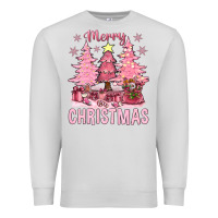 Dove Grey pink merry christmas bbs Premium Sweatshirt - BundleAndBundleShop