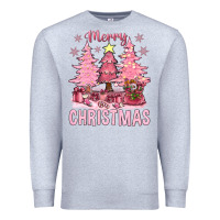 Heather Grey pink merry christmas bbs Premium Sweatshirt - BundleAndBundleShop