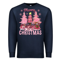 Navy pink merry christmas bbs Premium Sweatshirt - BundleAndBundleShop