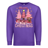 Purple pink merry christmas bbs Premium Sweatshirt - BundleAndBundleShop