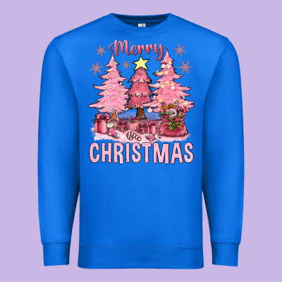 Pink Merry Christmas Bbs Premium Sweatshirt Designed By Bundleandbundleshop