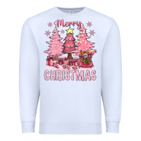White pink merry christmas bbs Premium Sweatshirt - BundleAndBundleShop