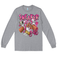 Heather Grey Pink and white sneaker girl Long Sleeve Tee - RanaPortraitStore