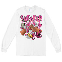 White Pink and white sneaker girl Long Sleeve Tee - RanaPortraitStore