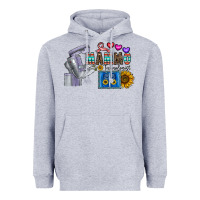 Heather Grey mammo technologist Heavyweight Hoodie - CowhideDigitalArt