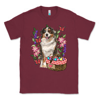 Burgundy Easter Aussie Australian Shepherd Classic Tee - RanaPortraitStore
