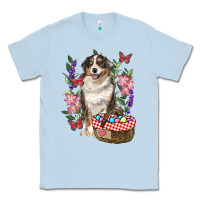 Dusty Blue Easter Aussie Australian Shepherd Classic Tee - RanaPortraitStore