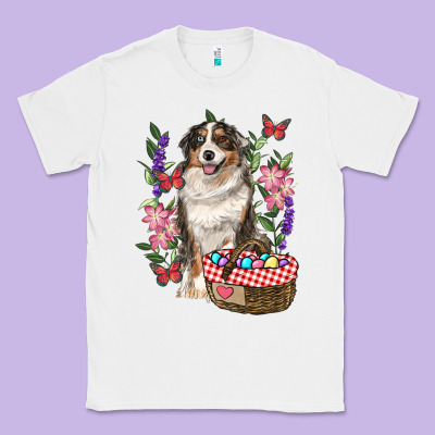 Easter Aussie Australian Shepherd Classic Tee Designed By Ranaportraitstore