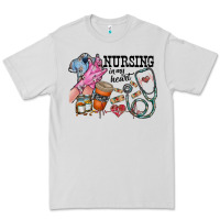 Dove Grey nursing in my heart Premium Tee - RacoonDesign