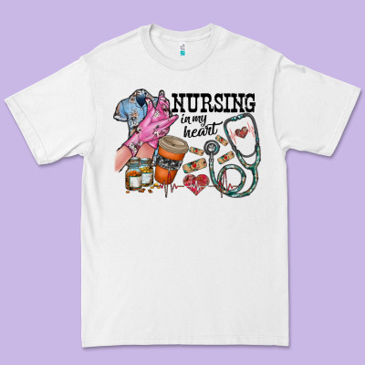 Nursing In My Heart Premium Tee Designed By Racoondesign