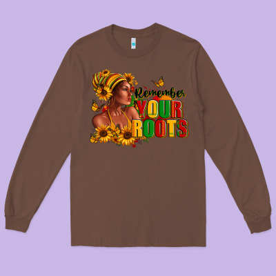 Long Sleeve Tee Remember your roots Afro American